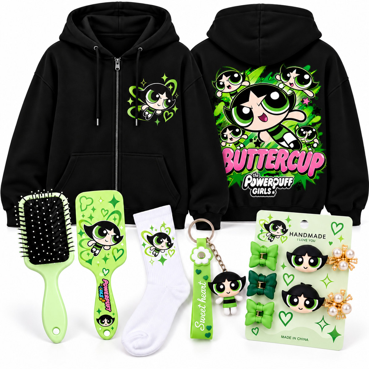 🖤 Hoodie zippé Buttercup 2 Noir 💚
