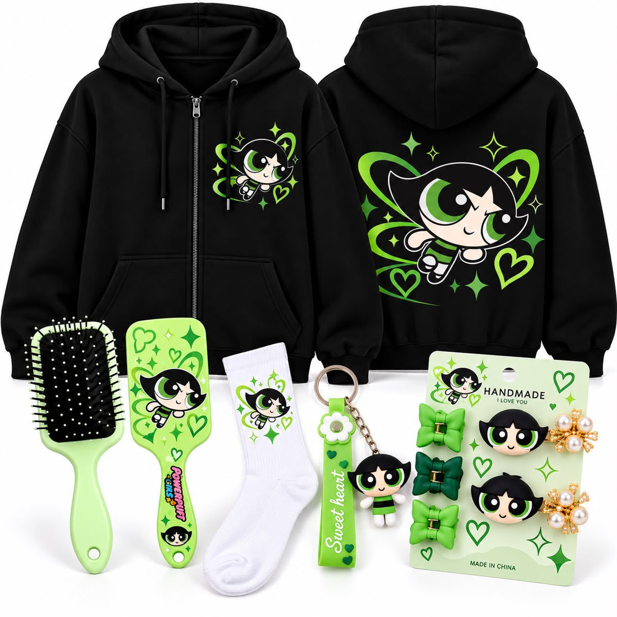 Buttercup black hoodie 💚🖤
