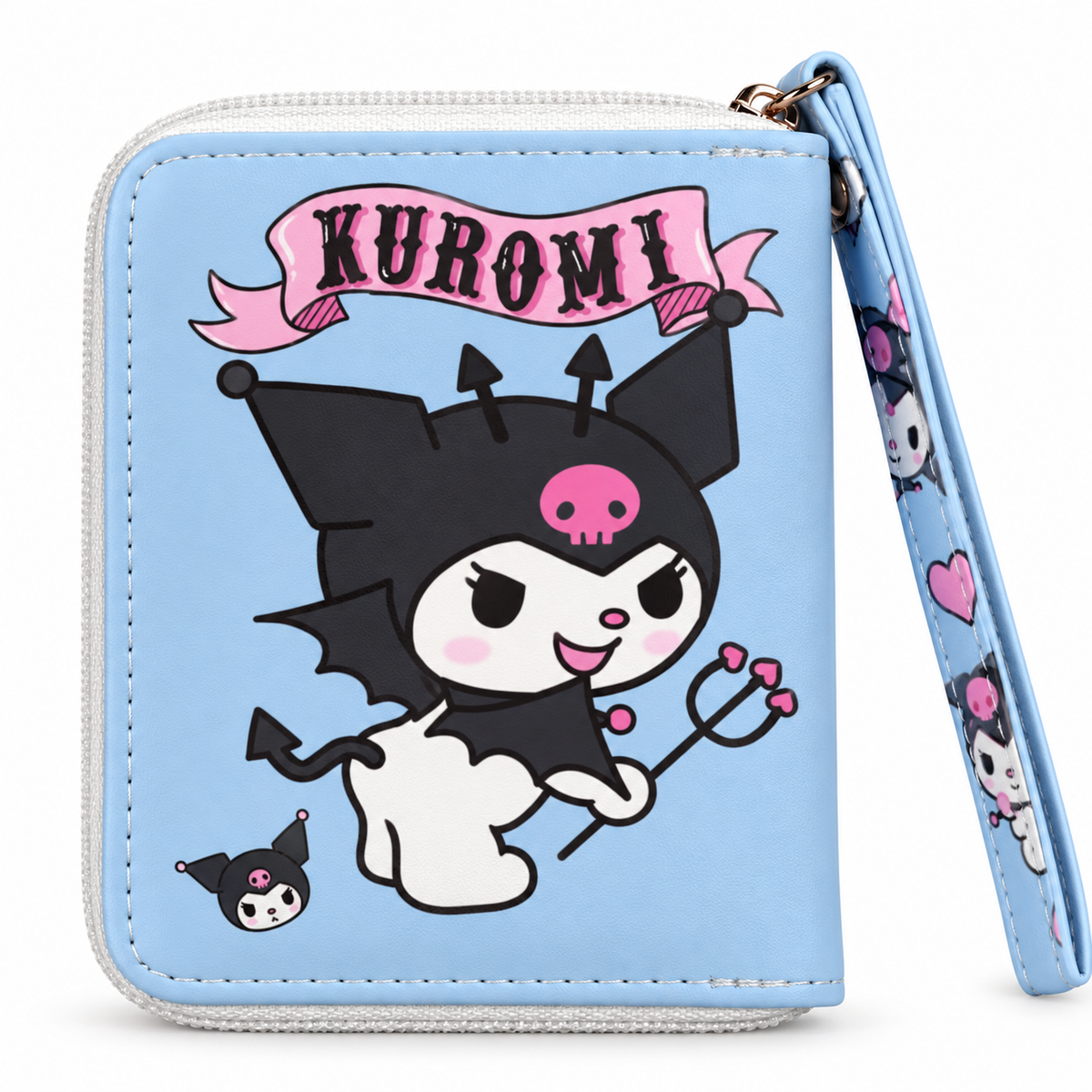 Sac Bandoulière Kuromi Bleu Pastel – Collection Kawaii 💙🖤