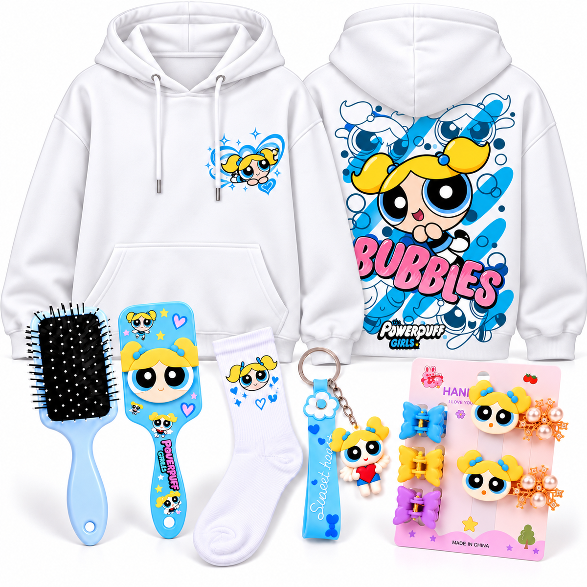Hoodie Bubbles 2 Blanc 💙✨