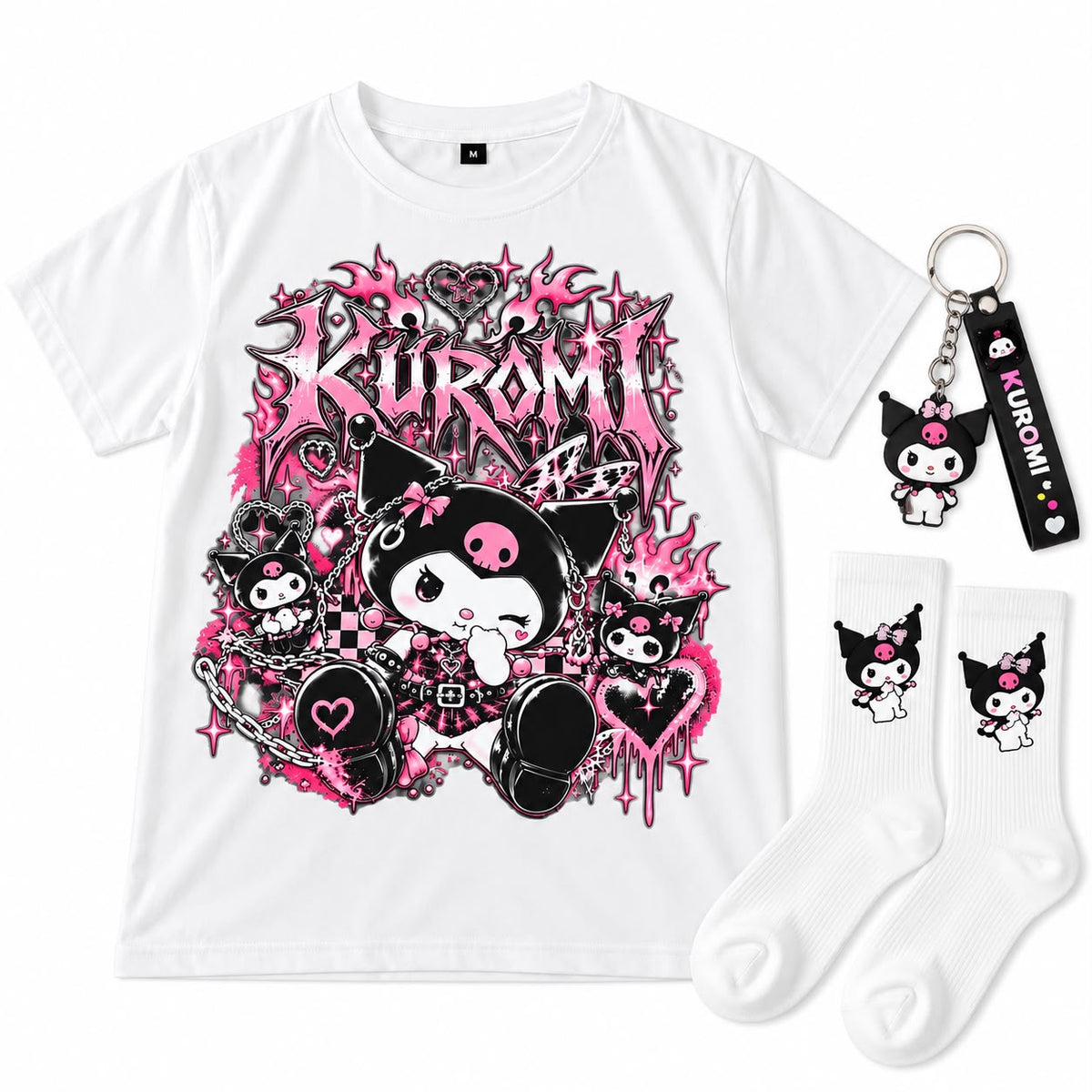 T-shirt Kuromi 🖤💜 - Blanc