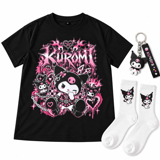 T-shirt Kuromi 🖤💜 - Noir
