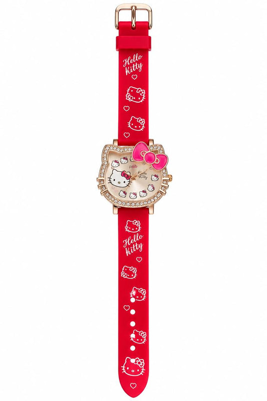 🎀 Montre Hello Kitty Rouge – Élégance & Style Kawaii