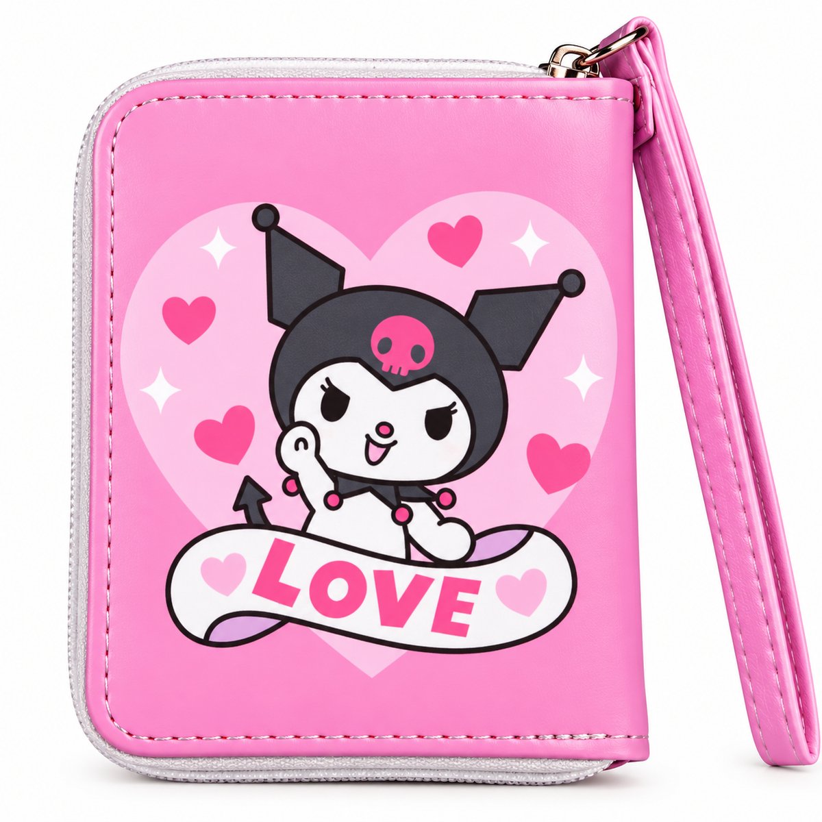 Sac Bandoulière Kuromi Love – Rose Fuchsia 🖤💗