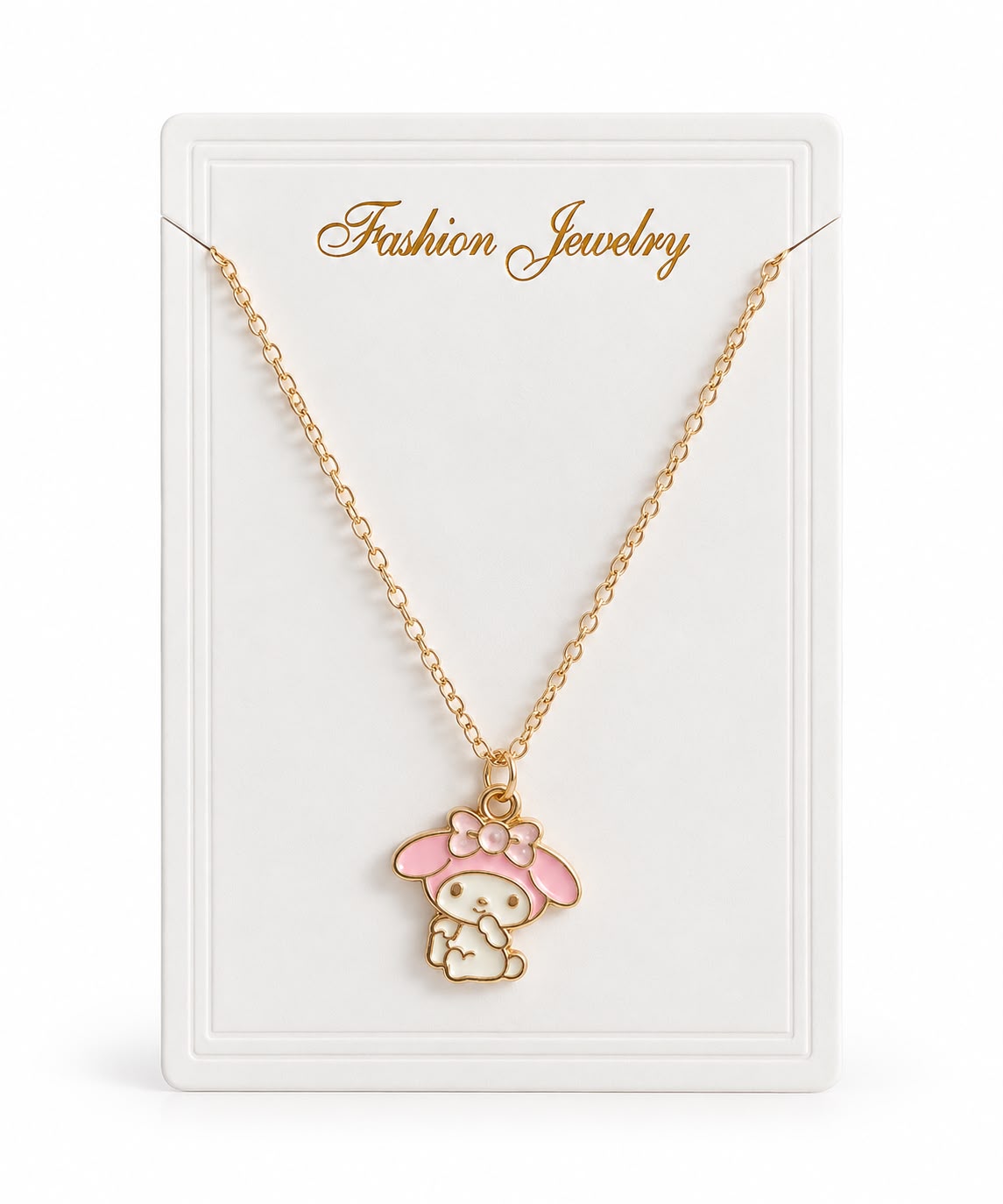 Collier Doré My Melody avec Pendentif Rose Kawaii