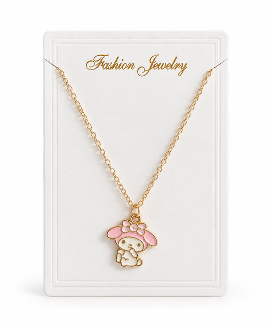 Collier Doré My Melody avec Pendentif Rose Kawaii