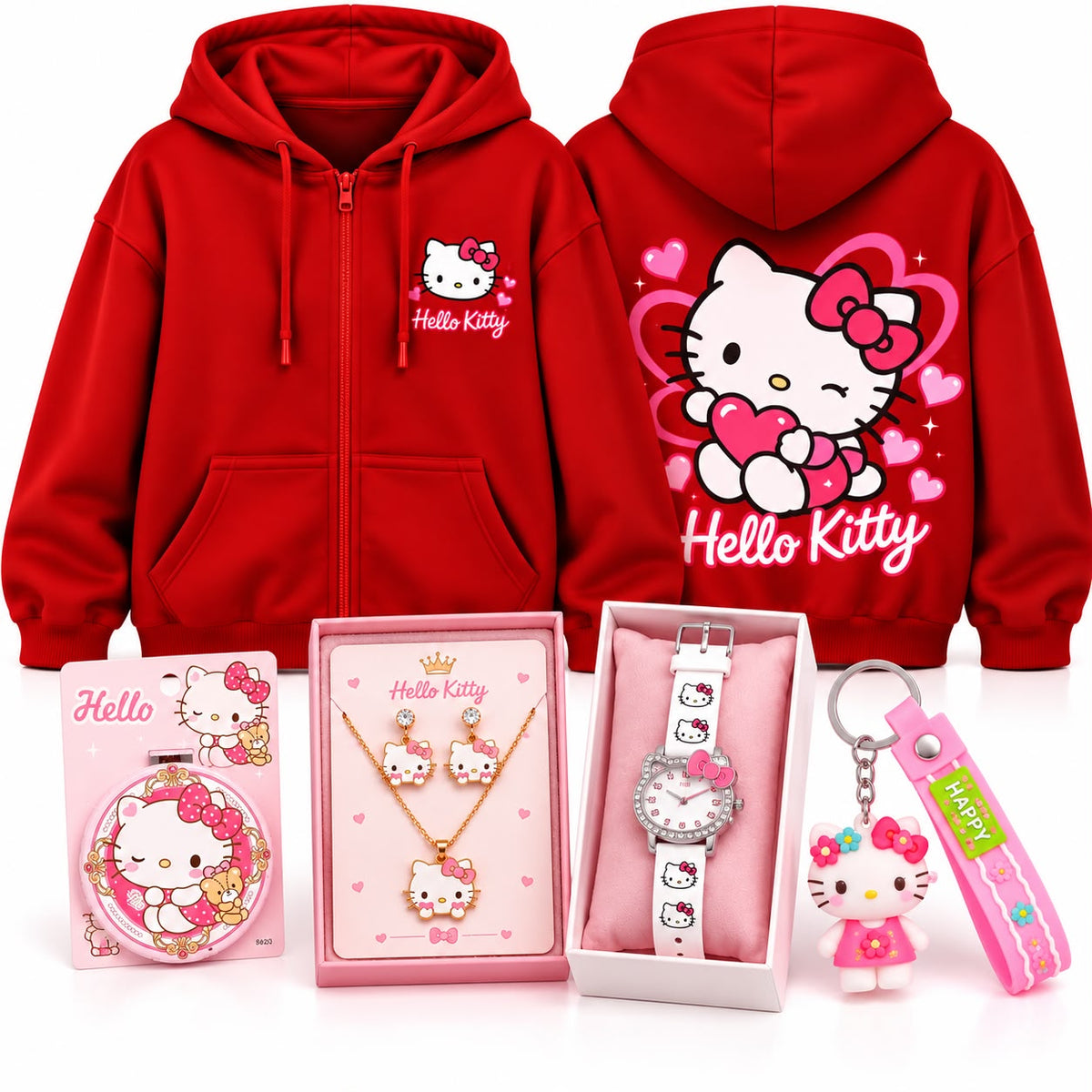 Hello Kitty red hoodie zippé 🎀🌸