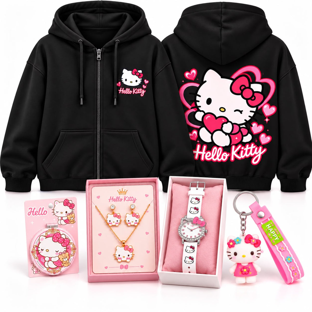 Hello Kitty Black hoodie zippé 🎀🌸