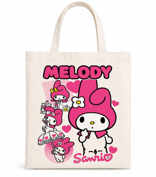 Tote Bag en Toile My Melody Collage Rose