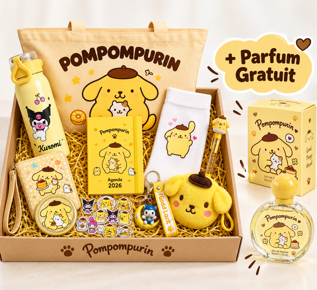 🎁 Box Pompompurin – Le Cadeau Kawaii Parfait