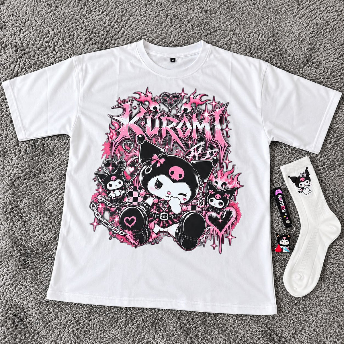 T-shirt Kuromi 🖤💜 - Blanc