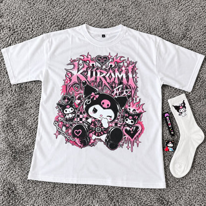 T-shirt Kuromi 🖤💜 - Blanc