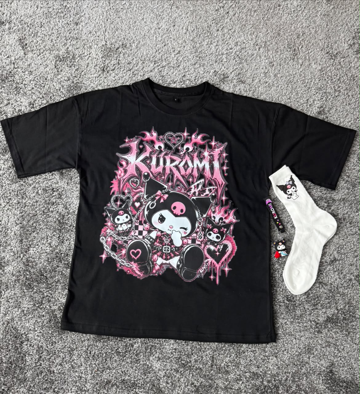 T-shirt Kuromi 🖤💜 - Noir