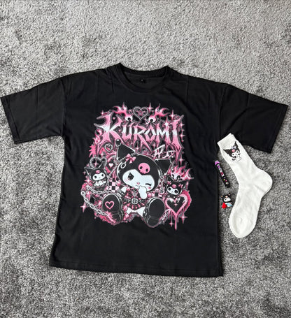 T-shirt Kuromi 🖤💜 - Noir