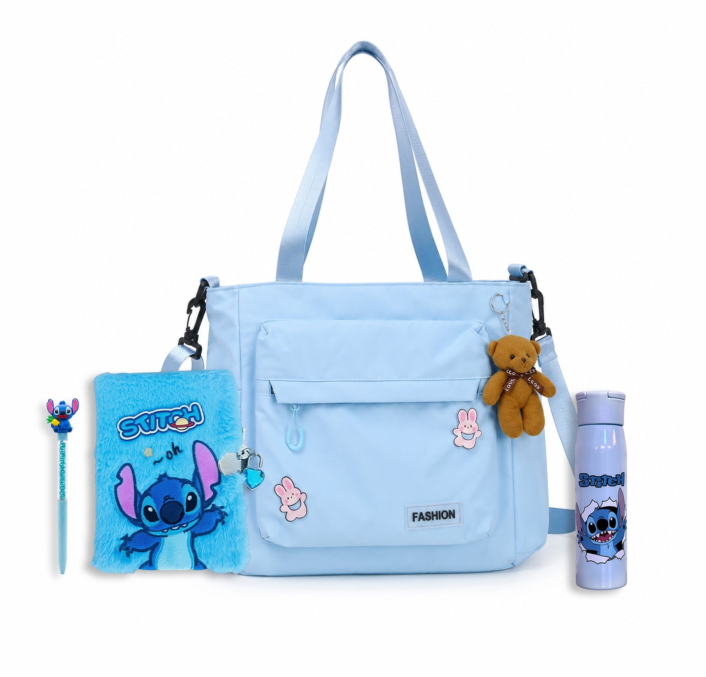 Pack Sac & Accessoires Fille – Stitch Édition bleu🎀🩷